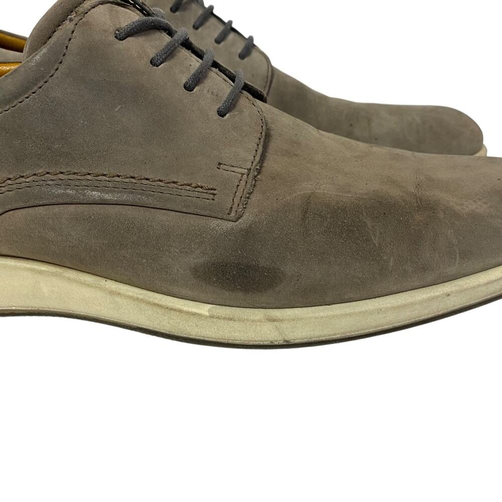 Ecco Men's Aurora Gray Leather Suede Oxford Dress Work Shoes EU 41 US 7-7.5 - Picture 2 of 12